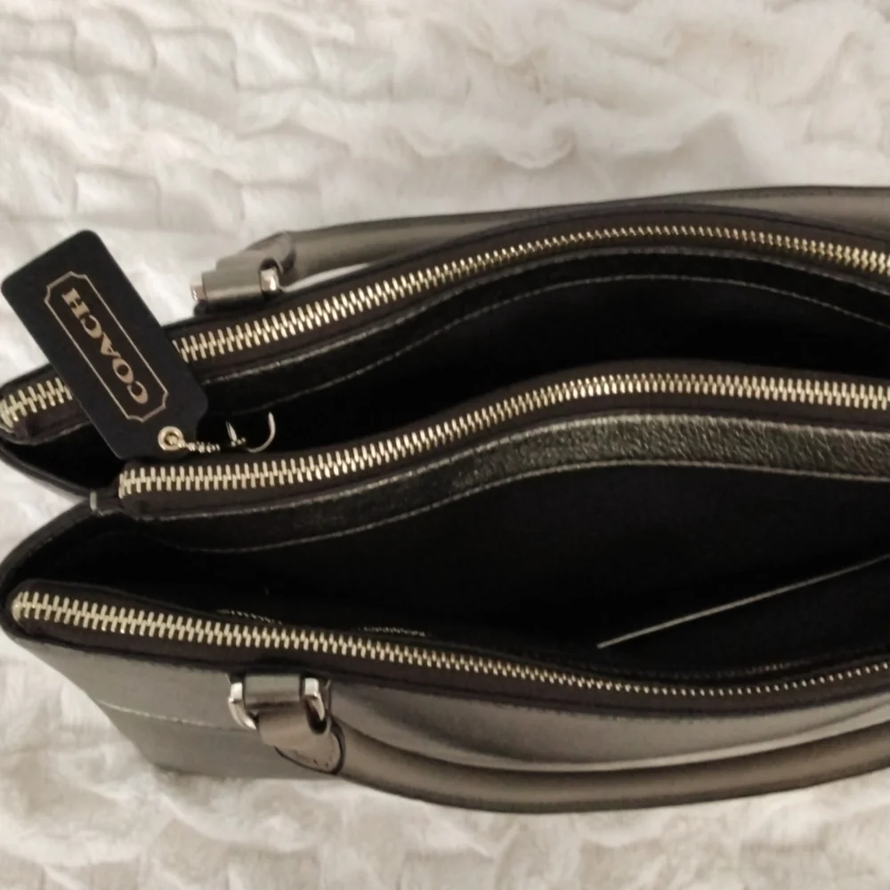 Coach Borough Bag in Metallic Leather (C1420 F32323) large - Picture 7 of 12